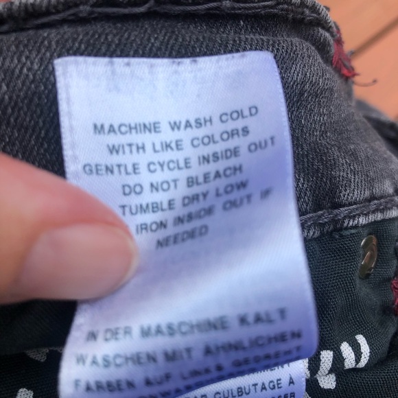 True Religion Ricky Straight Leg Denim T Flap Jeans Dark Grey Size 38 - Picture 13 of 16